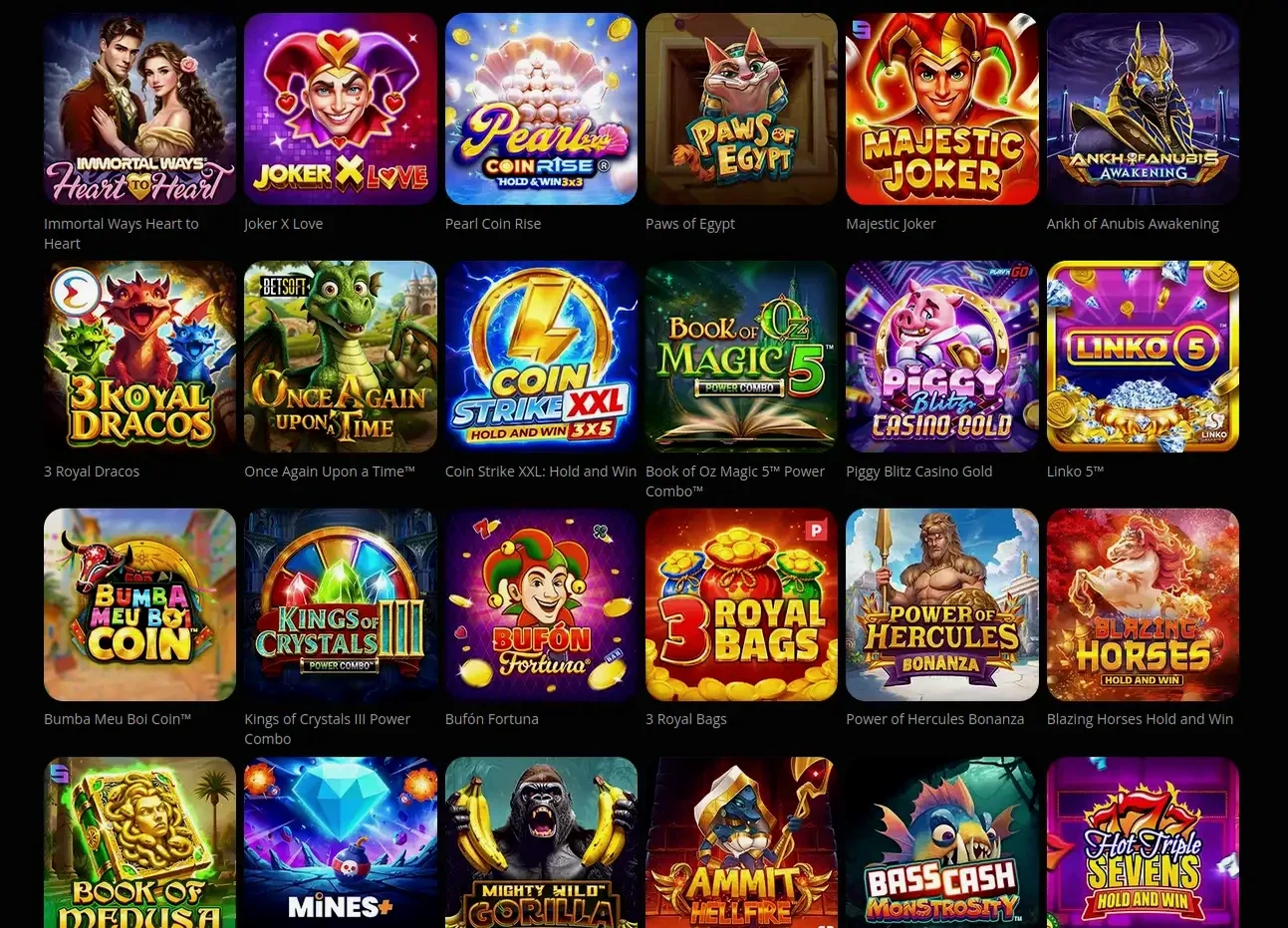 Ragnaro Casino Spielauswahl